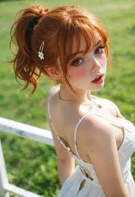 Red Eyed Girl In White Dress