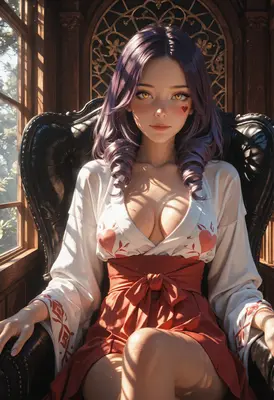 Elegant Lady in a Velvet Chair