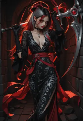 Gothic Warrior with Crimson Scythe