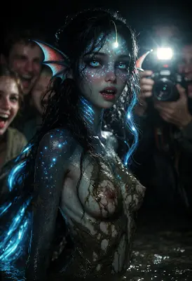 Bioluminescent Mermaid Captured by Paparazzi
