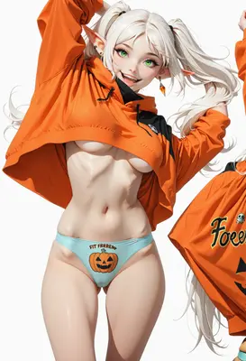 Playful Elf in Halloween Style