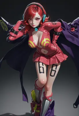 Cybernetic Red Hair Anime Girl