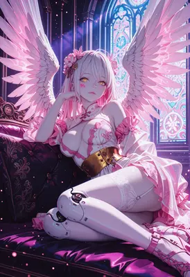 Cyborg Angel Resting on Velvet