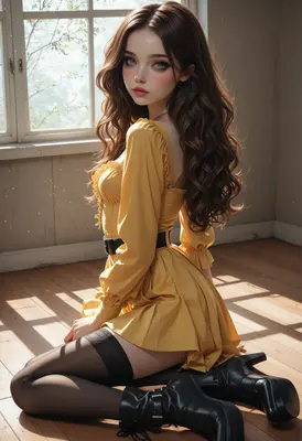 Sunlit Portrait in Yellow Dress