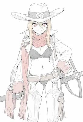 Anime Cowgirl With Sword