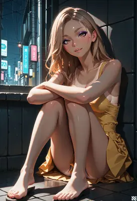 Golden Hour Girl in City Lights