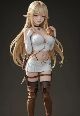 Elf Adventurer with Her Tiny Companion