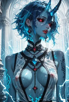 Electric Blue Demon Queen of Lightning