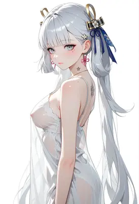 Ethereal Beauty in Sheer White Lingerie