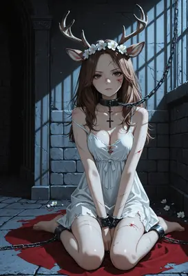 Captive Deer Girl in Dark Dungeon