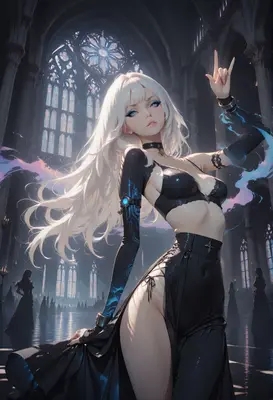 Gothic Cybernetic Beauty in Cathedral