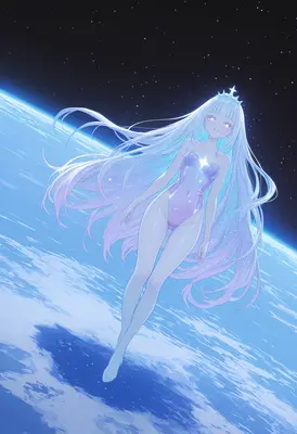 Celestial Maiden Floating Above Earth