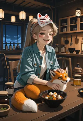 Girl Petting Her Fox Friend