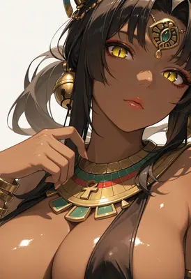 Gilded Pharaoh Beauty with Golden Eyes