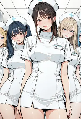 Group of Beautiful Anime Nurses