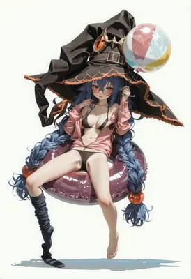Summer Witch With Beach Ball
