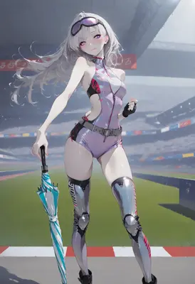 Racing Queen with Metallic Umbrella