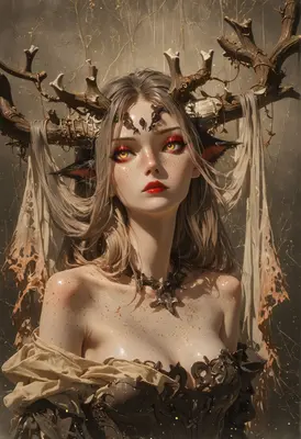 Ethereal Forest Spirit with Antlers