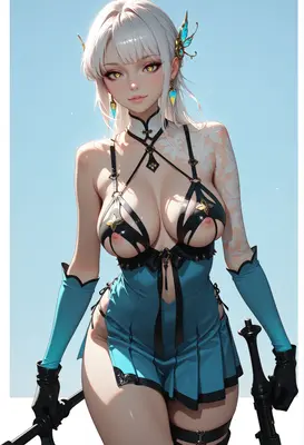 Ethereal Warrior in Blue Regalia