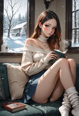 Cozy Winter Reading by the Window