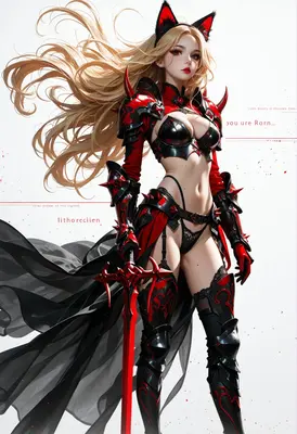 Crimson Demon Knight in Battle Armor