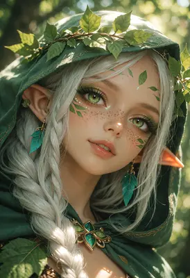 Enchanting Forest Elf with Leaf Crown