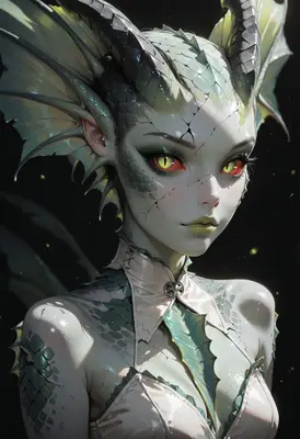 Ethereal Dragonkin with Cracked Porcelain Skin