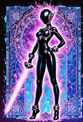 Cybernetic Knight in Stained Glass