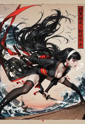 Samurai Maiden on Stormy Seas
