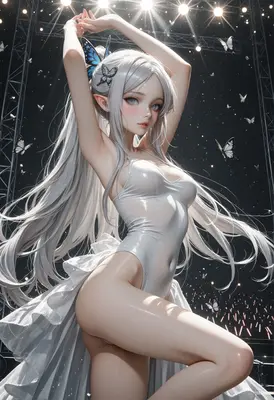 Ethereal Elf Performer Under Stage Lights