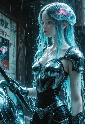 Jellyfish Knight in the Rain