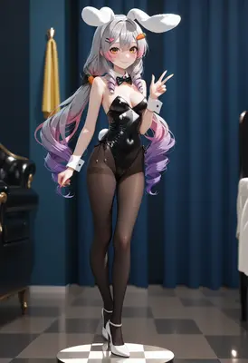 Cute Bunny Girl with Pastel Hair