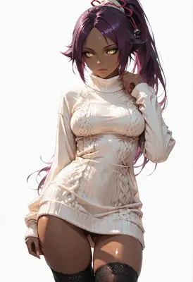 Golden Eyed Beauty in White Sweater