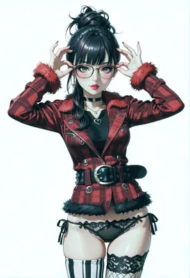 Stylish Girl in Plaid Jacket