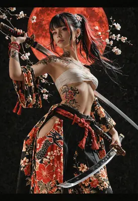 Samurai Maiden Under Blood Moon
