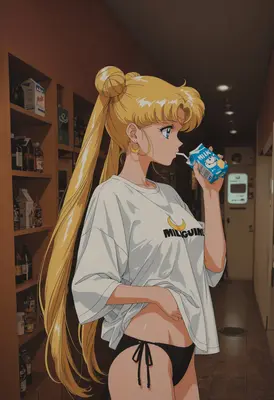 Usagi Drinking Milk in the Convenience Store