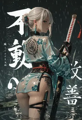 Rainfall Blade and Floral Ink