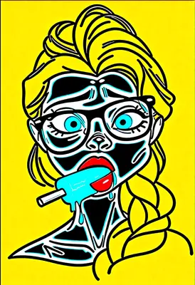 Neon Pop Art Popsicle Girl