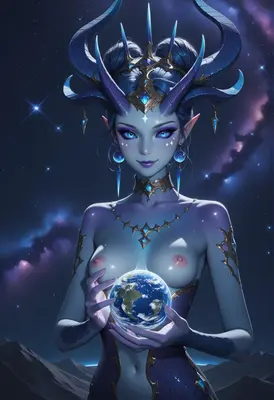 Celestial Goddess Holding the Earth