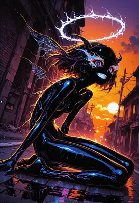 Shadow Demon Beneath the Sunset
