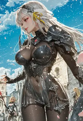 Silver Haired Knight in Translucent Armor