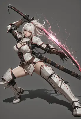 White Knight Warrior with Energy Blade