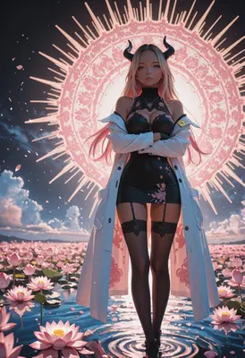 Demon Goddess Amidst Lotus Pond