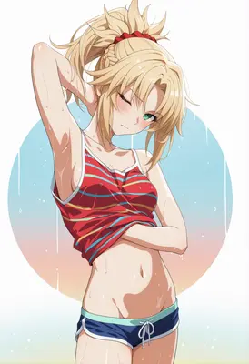 Summer Refreshment with Blonde Anime Girl