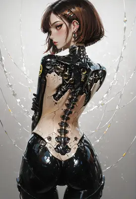 Cyborg Beauty with Intricate Mechanical Details