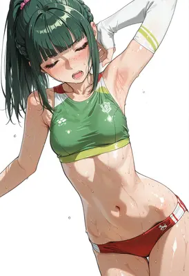 Sweaty Athlete Taking A Break
