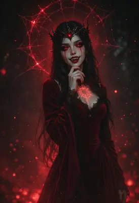 Ethereal Vampire Queen in Crimson
