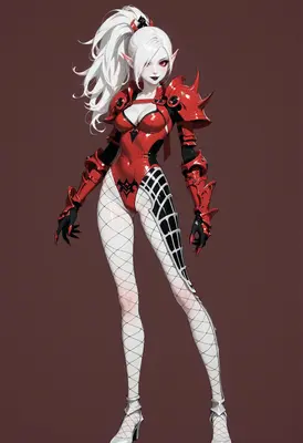 Crimson Armored Elf Warrior