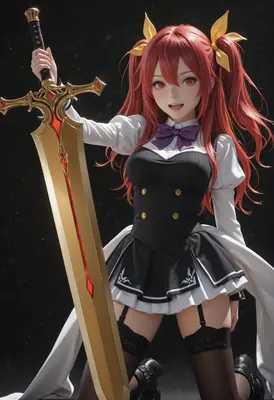 Red Haired Warrior With Golden Blade