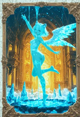 Ethereal Water Spirit in Golden Hall